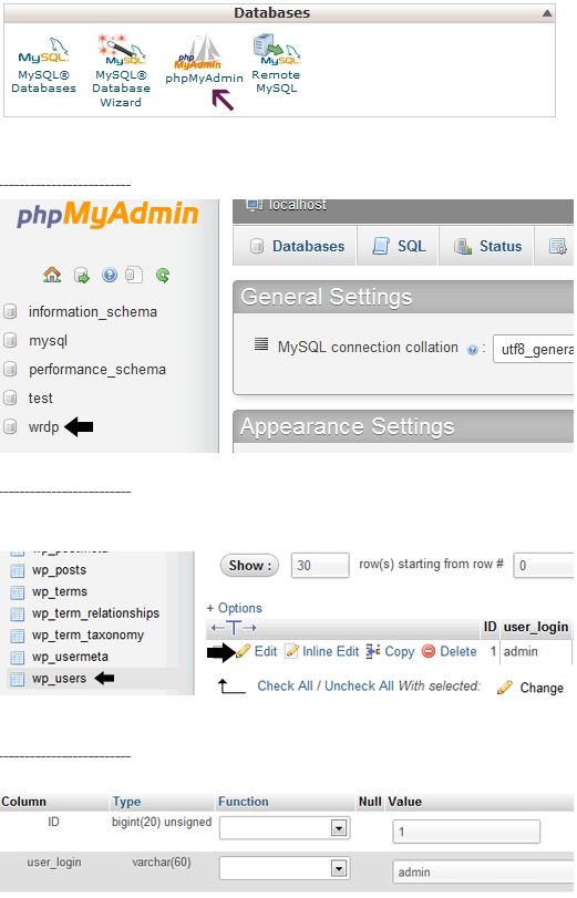 how to change your wordpress username phpadmin