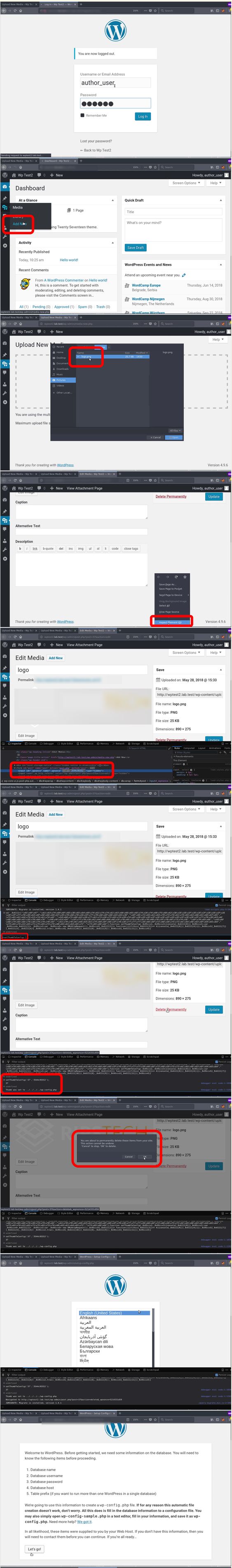 Arbitrary File Deletion Vulnerability In WordPress Vulnerability that can delete arbitrary file wordpress