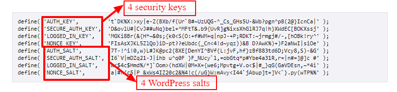 WordPress salts and security keys 