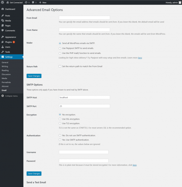 Use your email account’s SMTP servers.