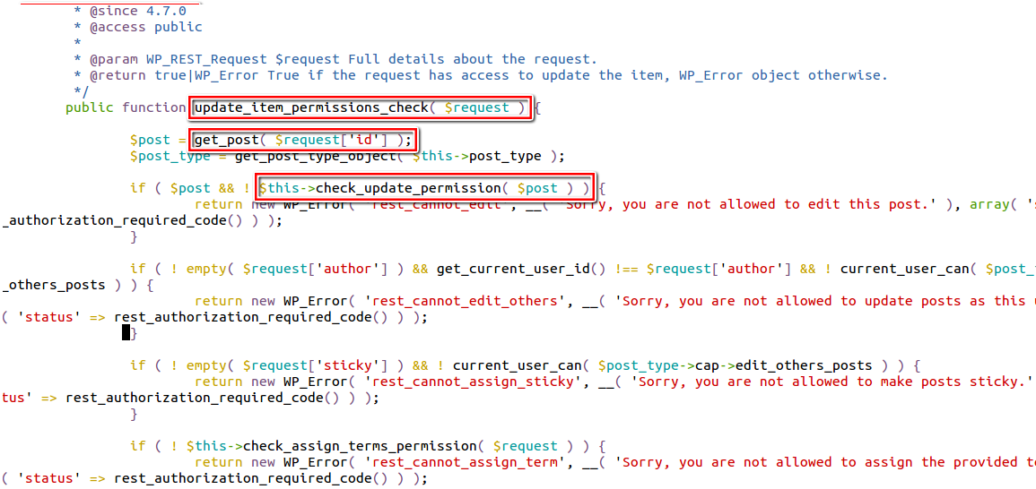 rest api exploit in wordpress exists in