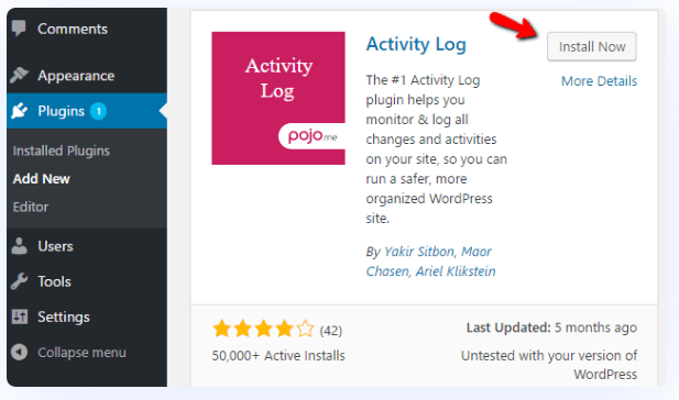 Monitor WordPress Activity log