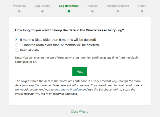 wp security log plugin to track user activity wordpress