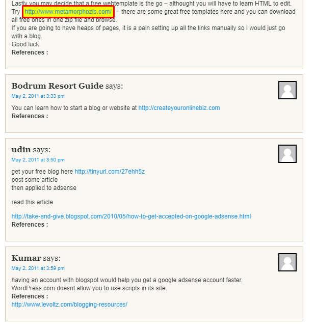 wordpress spam comments