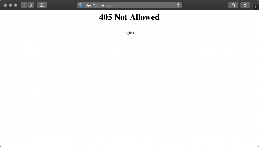 405 Method Not Allowed Error WordPress nginx Safari