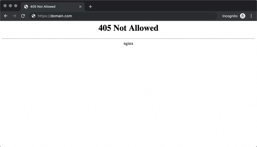 405 method not allowed error-nginx-chrome