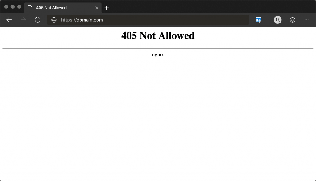 fix 405 method not allowed error on wordpress site-nginx-edge