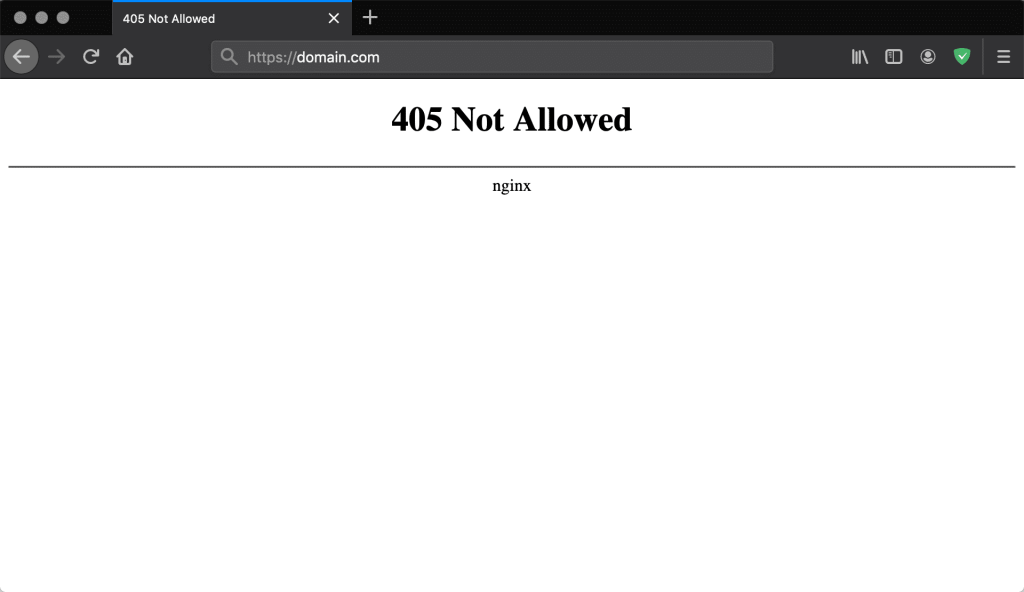 http error 405 method not allowed nginx-firefox