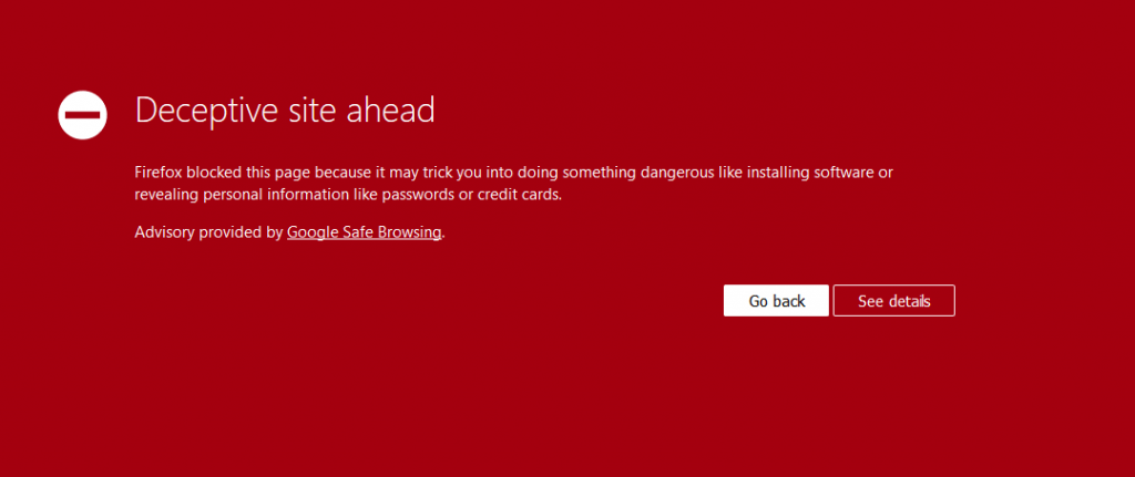 What is Deceptive Site Ahead Warning