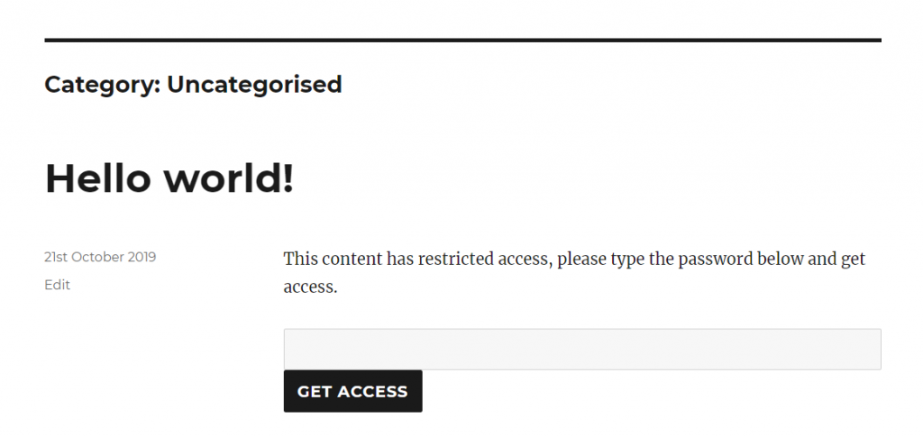 Password protect category wordpress plugin