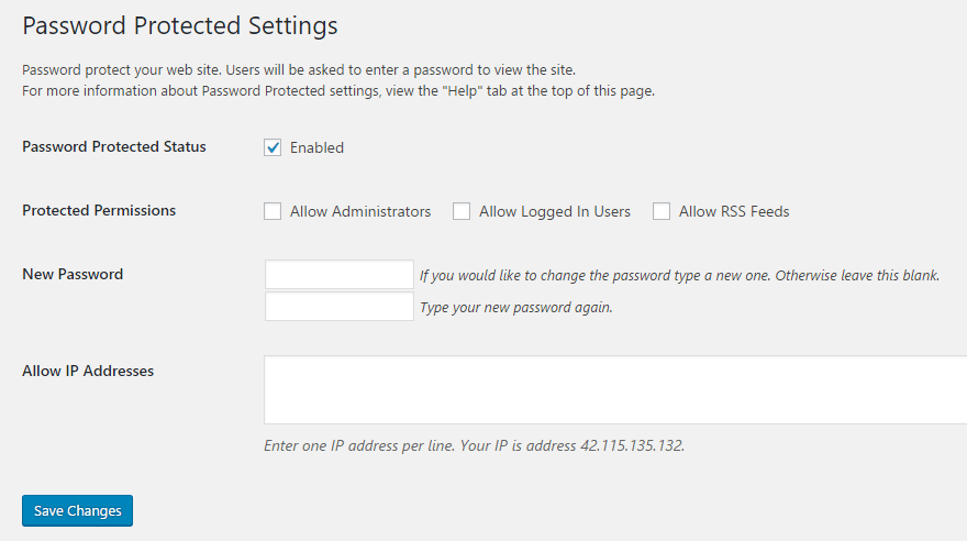 password protect entire wordpress site