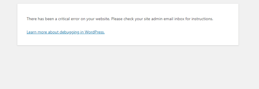 There has been a critical error on you website