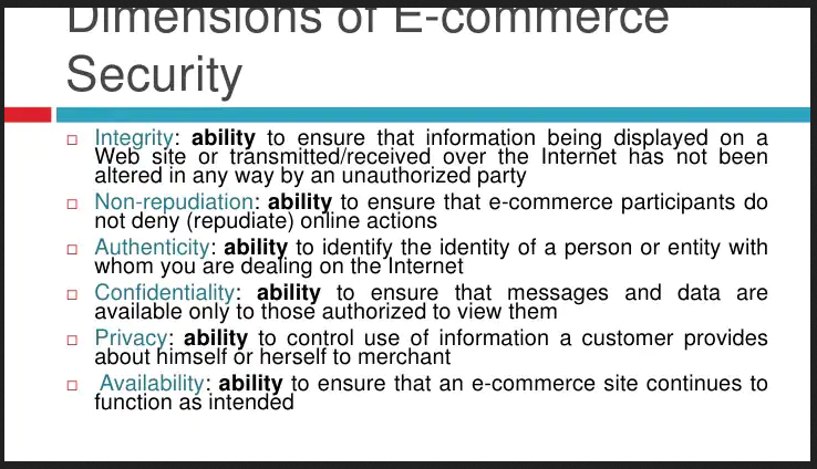 ecommerce security dimensions ecommerce security dimensions