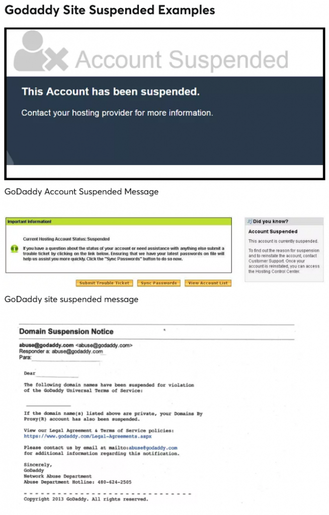How To Fix GoDaddy Site & Hosting Account Suspended Issue? How To Fix GoDaddy Site & Hosting Account Suspended Issue?