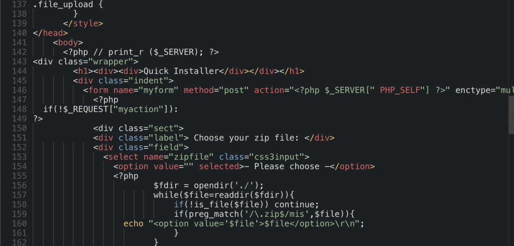 malicious files to the server