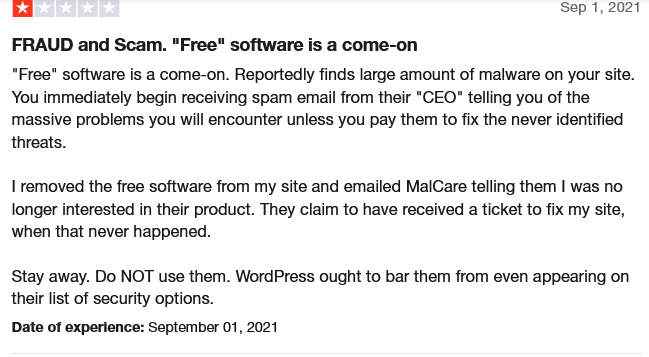 MalCare is rated Poor
